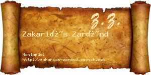 Zakariás Zaránd névjegykártya